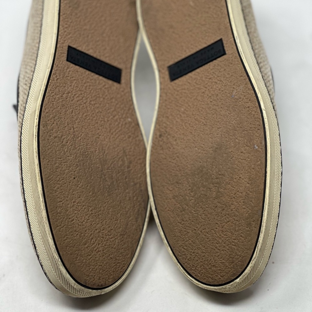 Bottega Veneta Beige/Black Jute and Leather Slip On Sneakers Size 37.5 - Picture 9 of 10